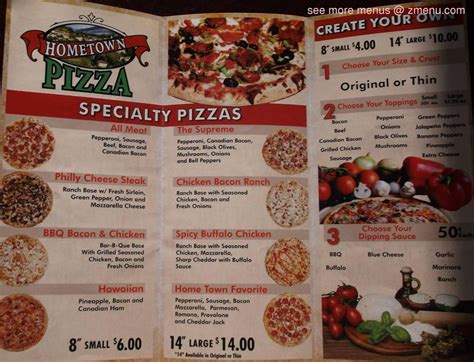 Online Menu of Hometown Pizza Restaurant, Pontotoc, Mississippi, 38863 - Zmenu