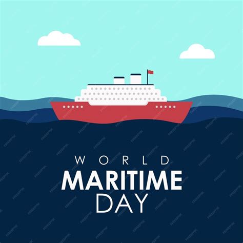 Premium Vector | Flat world maritime day poster template vector