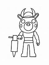 Piggy Roblox coloring Pages sketch template