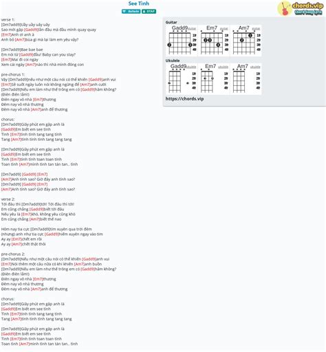 Chord: See Tình - tab, song lyric, sheet, guitar, ukulele | chords.vip