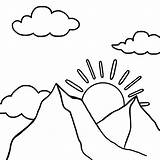 Simple Mountain Coloring Pages sketch template
