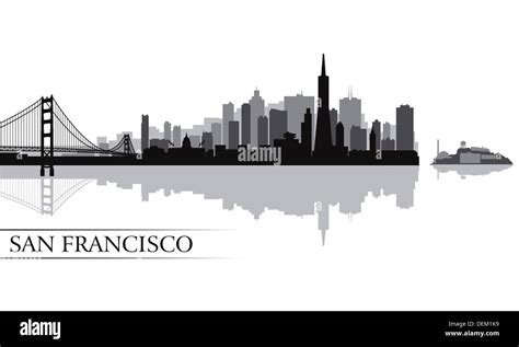 San Francisco city skyline silhouette background Stock Photo - Alamy