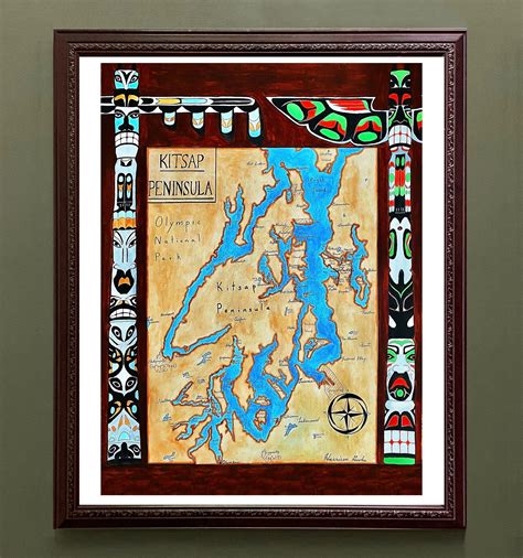 Map of the Kitsap Peninsula; Puget Sound Map – CartographyCraft