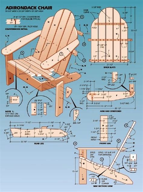 Adirondack Chair Blueprint. - #crafts #diy Pallet Crafts, Pallet ...