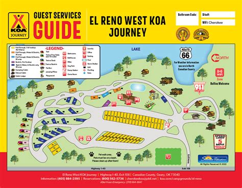 Calumet, Oklahoma Campground Map | El Reno West KOA Journey