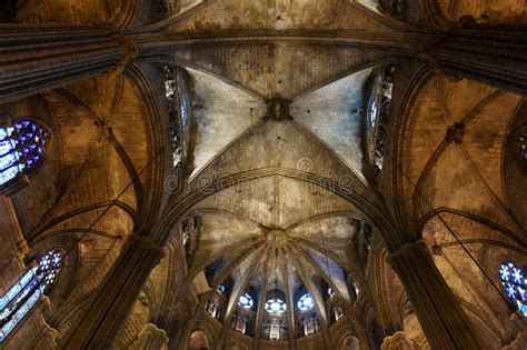 Barcelona Cathedral Interior in Spain Editorial Stock Image - Image of ...