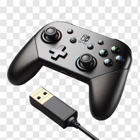 Nintendo Switch Controller With Usb Cable On Transparent Background, Nintendo Switch Controller ...