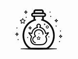Easy Coloring Potion Bottle Image  Page sketch template