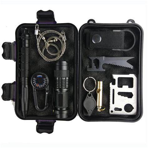 Tactical 10 in 1 survival kit Set Outdoor Camping Travel Multifunction First aid SOS EDC ...