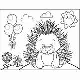 Cute Porcupine Coloring Page sketch template