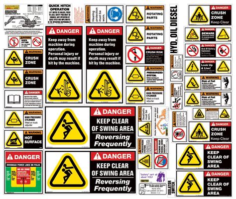 13 to 25t Excavator Sticker Kit | Safety Stickers | Safety Decals