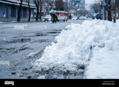 winter street scenery in Korea Stock Photo - Alamy