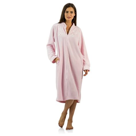 Casual Nights - Casual Nights Women's Zip Up Front Long Fleece Robe House Dress - Walmart.com ...