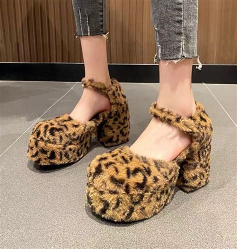 Pretty Animal Printed Fur Heels – Stylemantraas