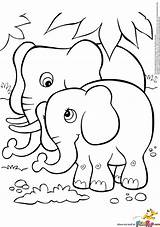 Baby Elephant Coloring Pages Cute Ba At  sketch template