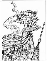 Spellcasting Coloring Page  Adult Witchy sketch template