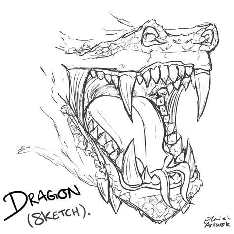 Dragon Sketch | Dragon sketch, Cool dragon drawings, Teeth drawing