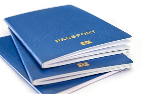 Premium Photo | Blue passports isolated. close-up.