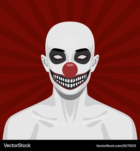 Bald scary clown with smiling face Royalty Free Vector Image