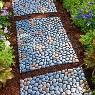 Pebble Square Walkway Stepping Stones-Set of 2 | Improvements | Stepping stone pathway, Garden ...