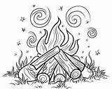 Campfire Coloring Pages sketch template