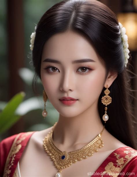 Beautiful Chinese Girl with Jewelry in Ancient Art | Stable Diffusion Online