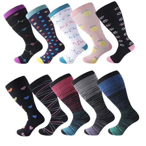 Dalrosia Plus Size Compression Socks for Women and Men Wide Calf Extra Knee High Support for ...