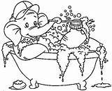 Toddlers Bath Time Coloring Page Pages sketch template