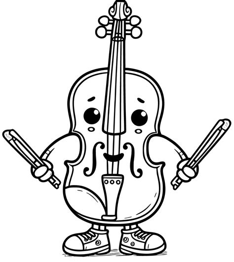 Smiling Violin coloring page - Download, Print or Color Online for Free