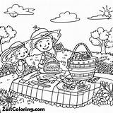 Summertime Picnic Coloring Page  For Kids – Smart Creative sketch template