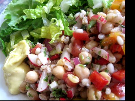 Lynne's Dinners : Mixed Grains & Chickpea Salad - the main course on Saturday 7th July 2012