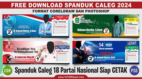 Free Banner Spanduk Caleg Peserta Pemilu 2024 Siap Cetak (CDR PSD) - TUTORiduan.com