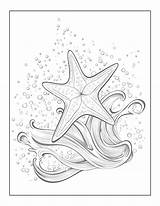 Starfish In sea Coloring Pages  Premium AI Generated Image sketch template