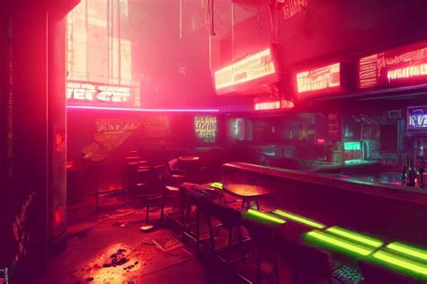 photo environment cyberpunk bar : 4, 4 k rtx hdr | Stable Diffusion