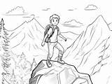 Hiking Path Coloring Sheet For Kids  Page sketch template