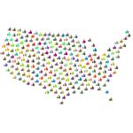 Prismatic Floral United States Outline | Free SVG