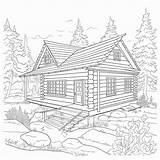 Cabin Coloring Page – Coloring Corner sketch template