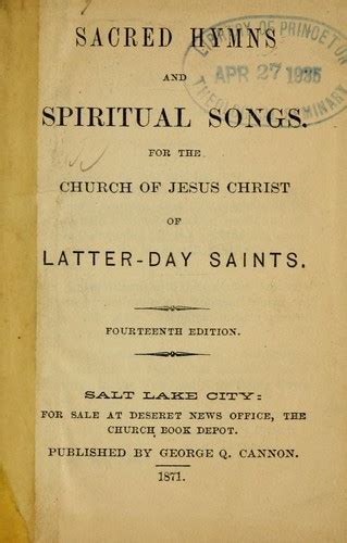 Sacred hymns and spiritual songs by Church of Jesus Christ of Latter ...