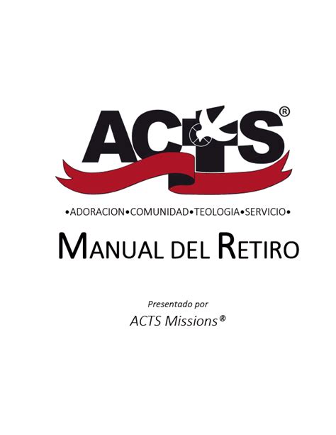 Manual Del Retiro - The ACTS Mission Store