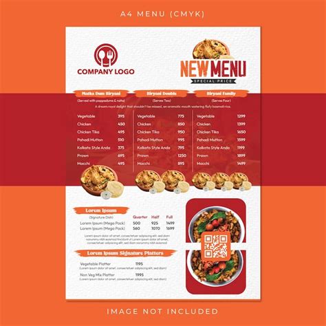 Premium Vector | Beautiful food menu design template