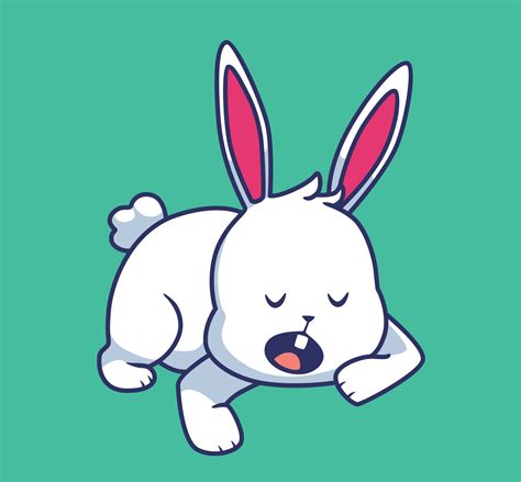 rabbit sleeping cartoon illustration 12618928 Vector Art at Vecteezy