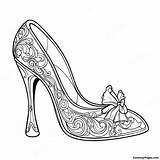 Cinderellas Glass Slipper Coloring Page  Pagescom sketch template