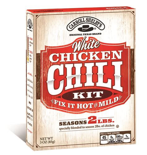 Carroll Shelby's White Chicken Chili Kit 3 oz - Reily Products