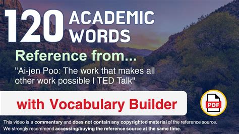 120 Academic Words Ref from "Ai-jen Poo: The work that makes all other work possible | TED Talk ...