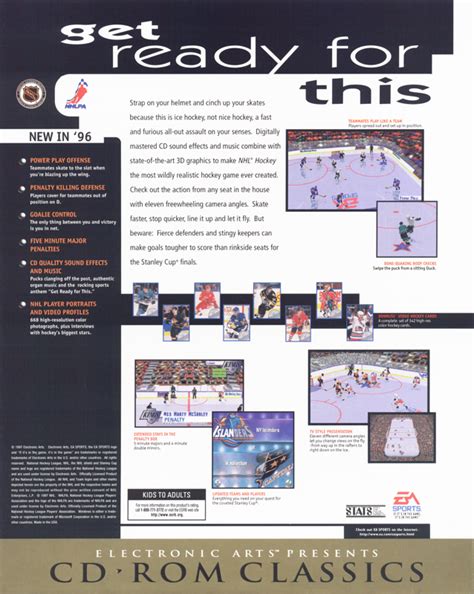 NHL 96 (1995) DOS box cover art - MobyGames