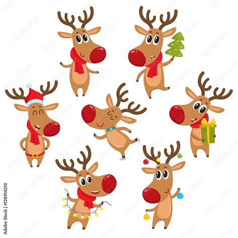 Funny Christmas Reindeer Cartoon