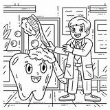Premium Vector  Dental Care Dentist And tooth coloring Page sketch template