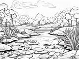 Pond Themed Coloring Page  sketch template