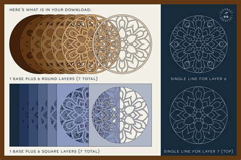 Laser Cut template Laser Template Mandala Dxf Pattern Layered Mandala ...