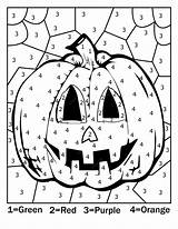 Halloween Color By Number Coloring Pages sketch template